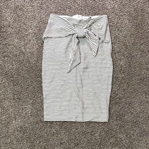 Zara Black and White Striped Pencil Skirt